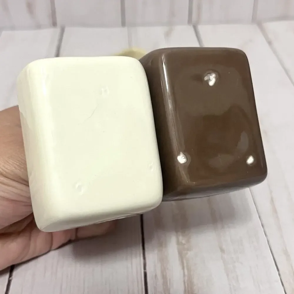 Pottery Barn Salt and Pepper Cellars Crocks with Tray Barbara Eigen
